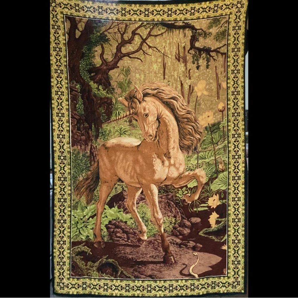 Vintage ATC new york unicorn tapestry